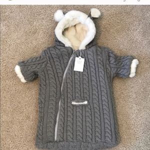 RH Baby knit faux fur bunting